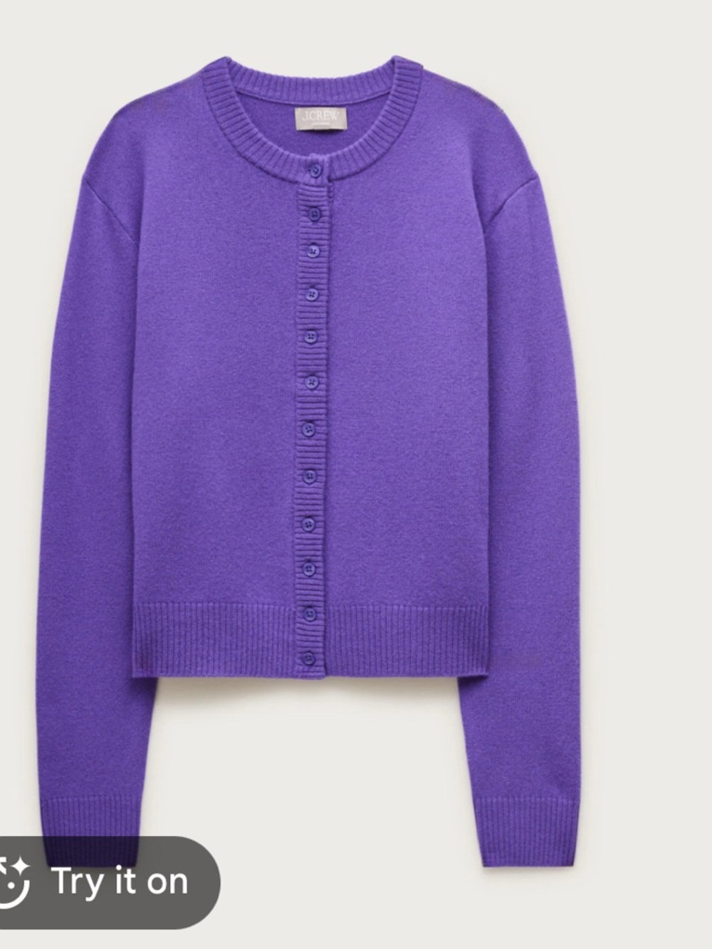 Title: J.Crew Perfect Cashmere Cardigan Royal Violet Purple 100% Cashmere Size S